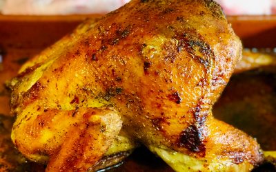 Pollo ecológico asado al horno